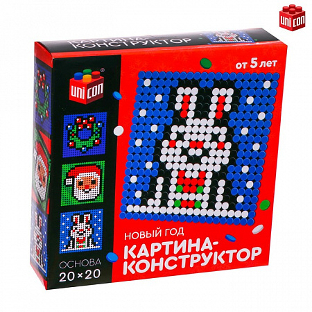 Конструктор картина «Новый год -Зайчик», размер 20 × 20 см